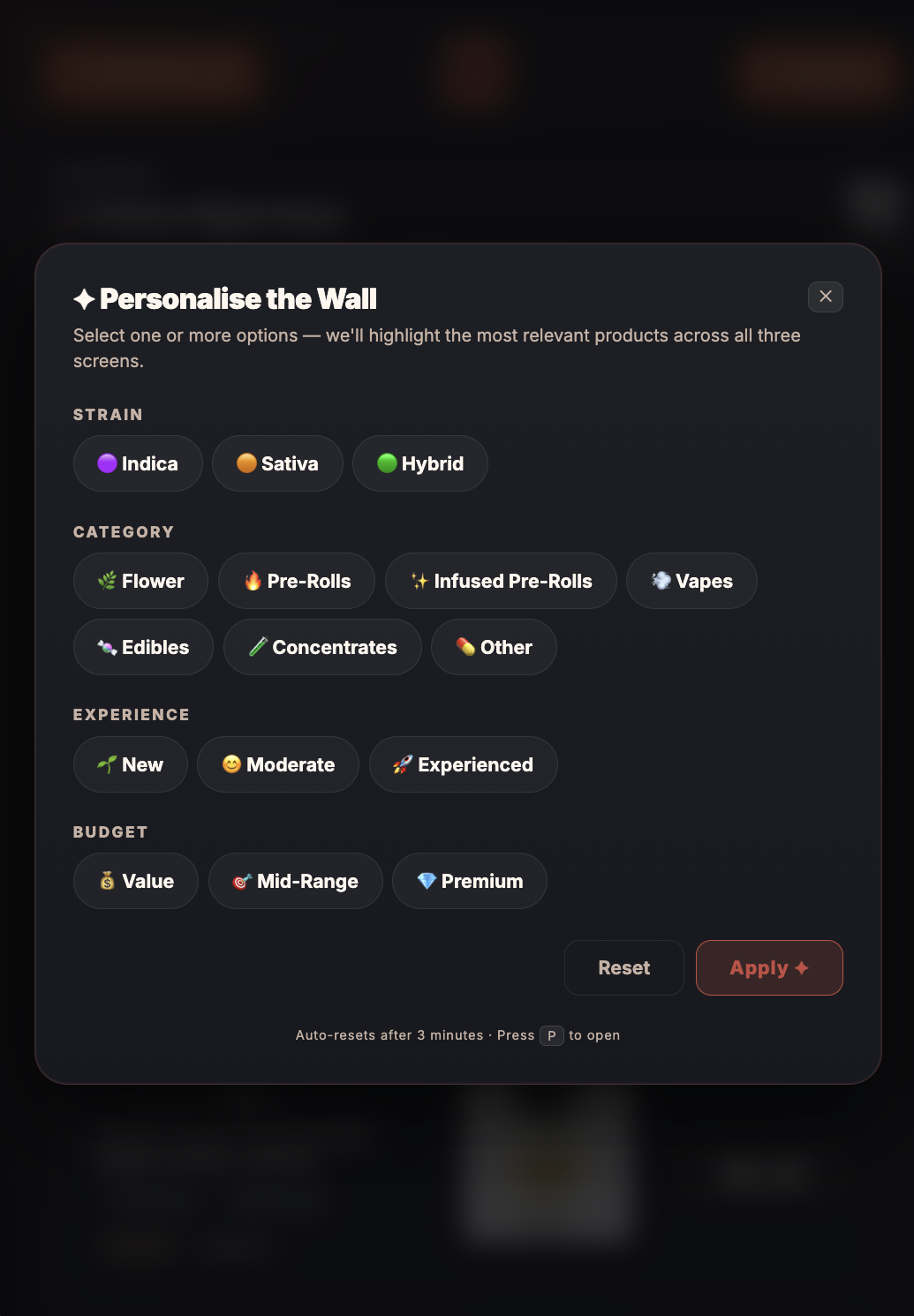 Personalise the Wall dialogue